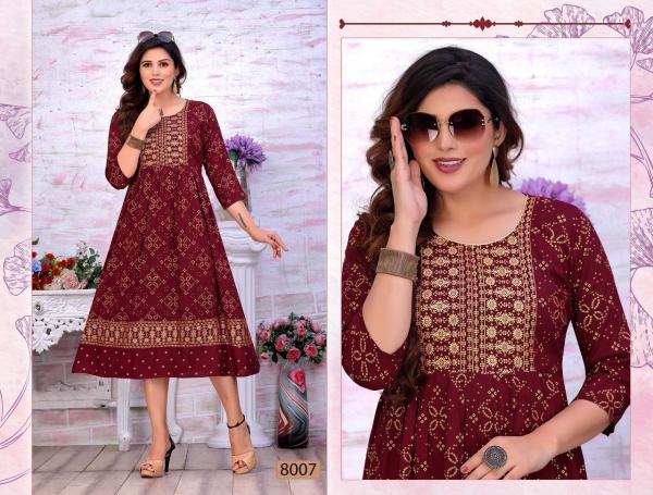 Trendy Golden Beauty Touch Rayon Designer Exclusive Kurti colllection